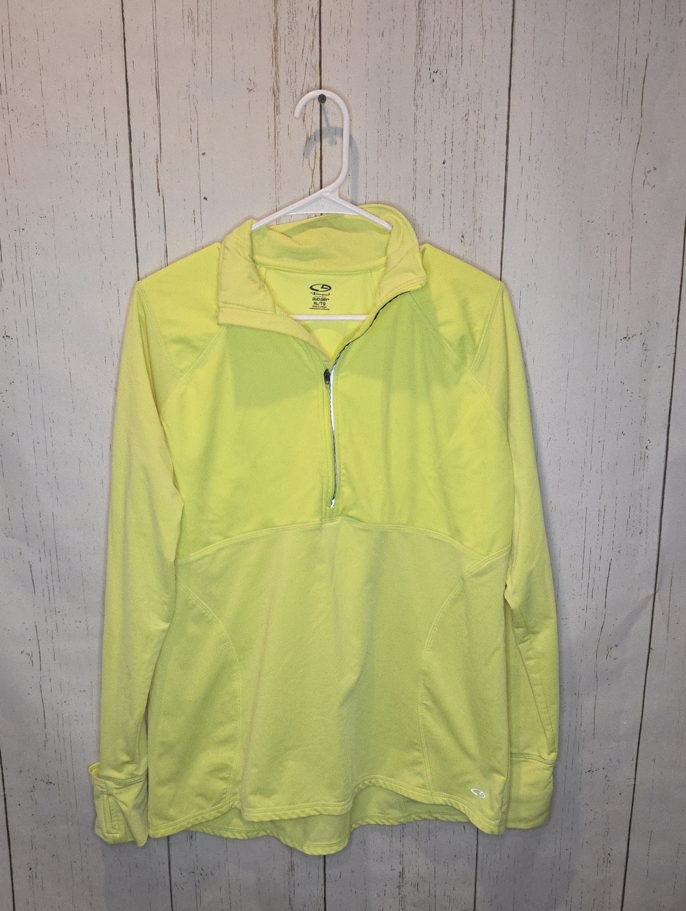 Women's C9 By Champion Neon Yellow 1/4 Zip Duo Dry Pullover